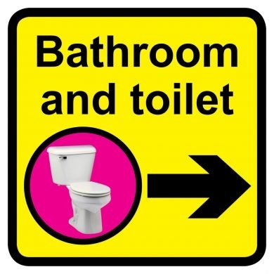 Bathroom and Toilet sign - 300mm x 300mm